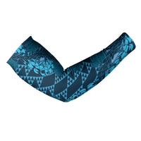 Naval Night Aloha Hawaii Arm Sleeves Hawaiian Kakau Ohia Lehua Lei - Polynesian Pride