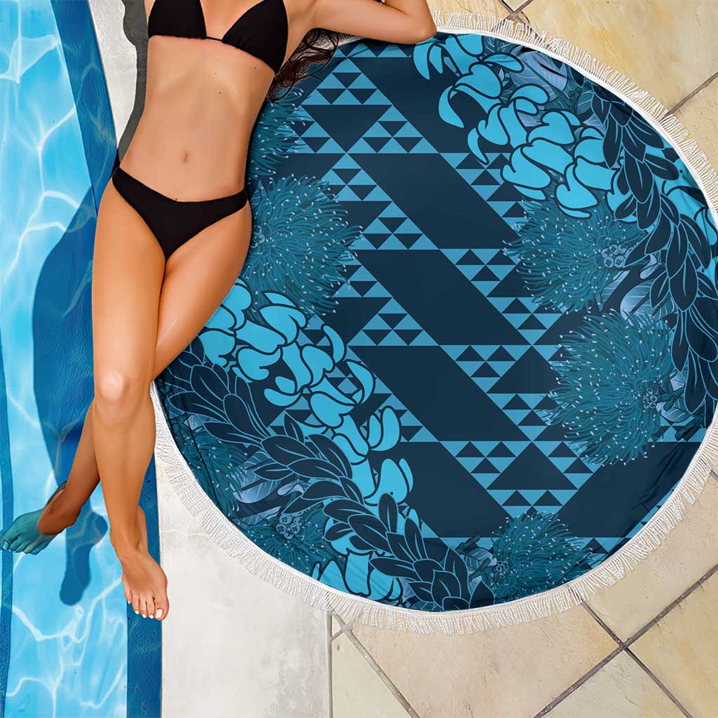 Naval Night Aloha Hawaii Beach Blanket Hawaiian Kakau Ohia Lehua Lei - Polynesian Pride