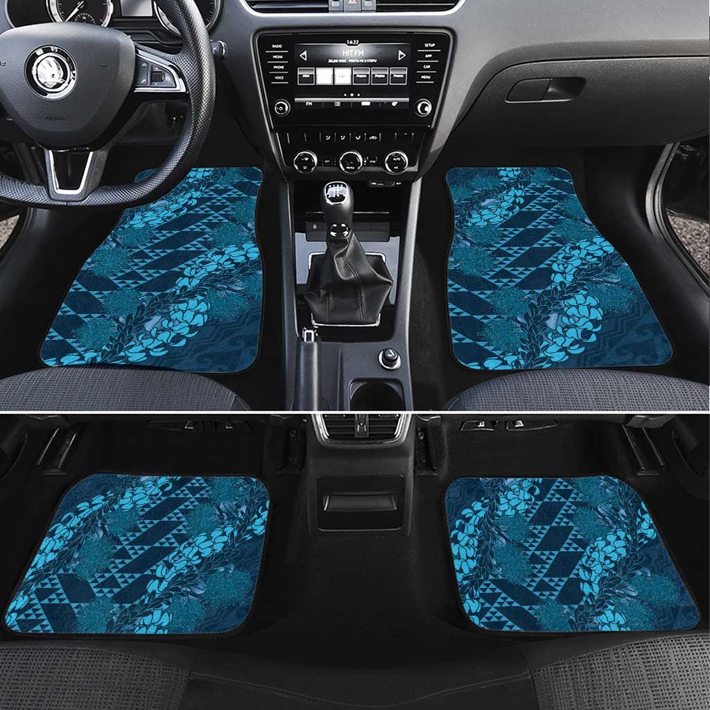 Naval Night Aloha Hawaii Car Mats Hawaiian Kakau Ohia Lehua Lei - Polynesian Pride