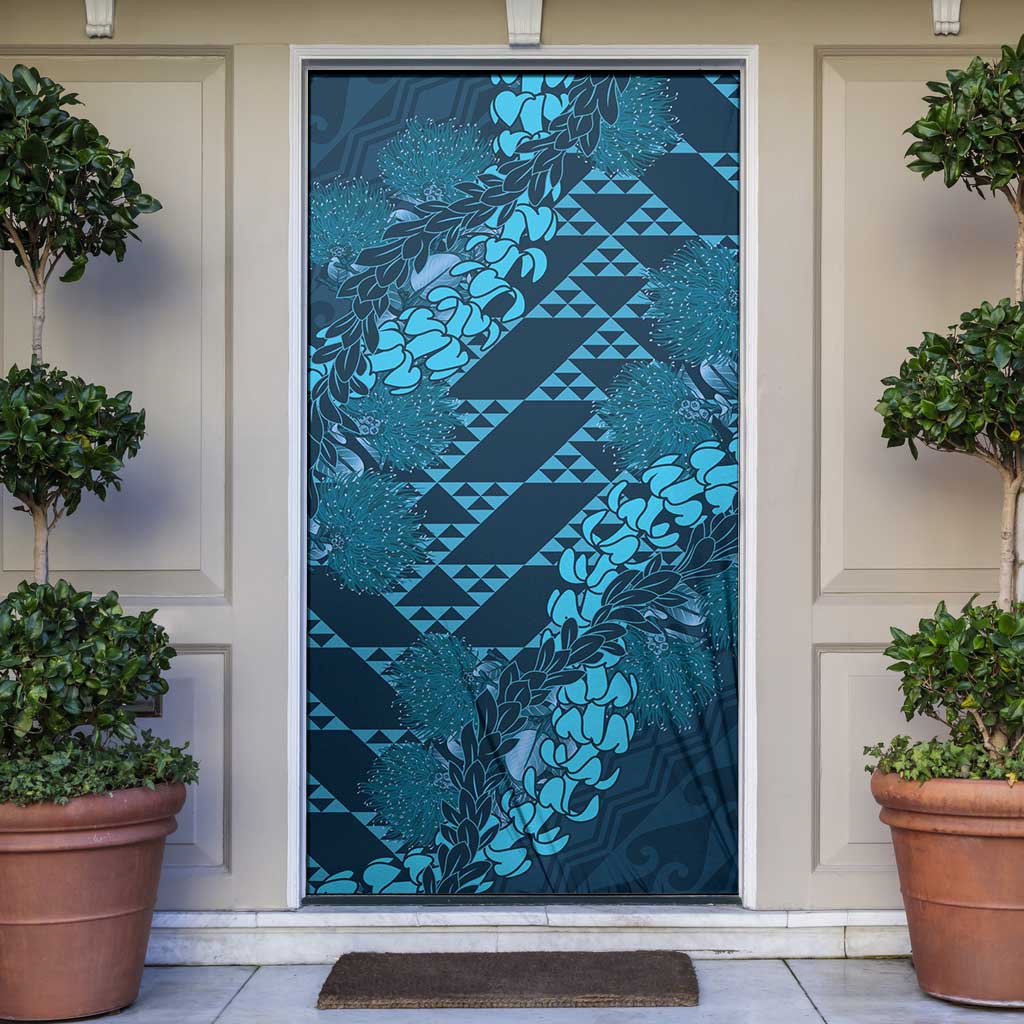 Naval Night Aloha Hawaii Door Cover Hawaiian Kakau Ohia Lehua Lei - Polynesian Pride