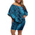 Naval Night Aloha Hawaii Family Matching Off Shoulder Short Dress and Hawaiian Shirt Hawaiian Kakau Ohia Lehua Lei - Polynesian Pride
