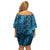 Naval Night Aloha Hawaii Family Matching Off Shoulder Short Dress and Hawaiian Shirt Hawaiian Kakau Ohia Lehua Lei - Polynesian Pride
