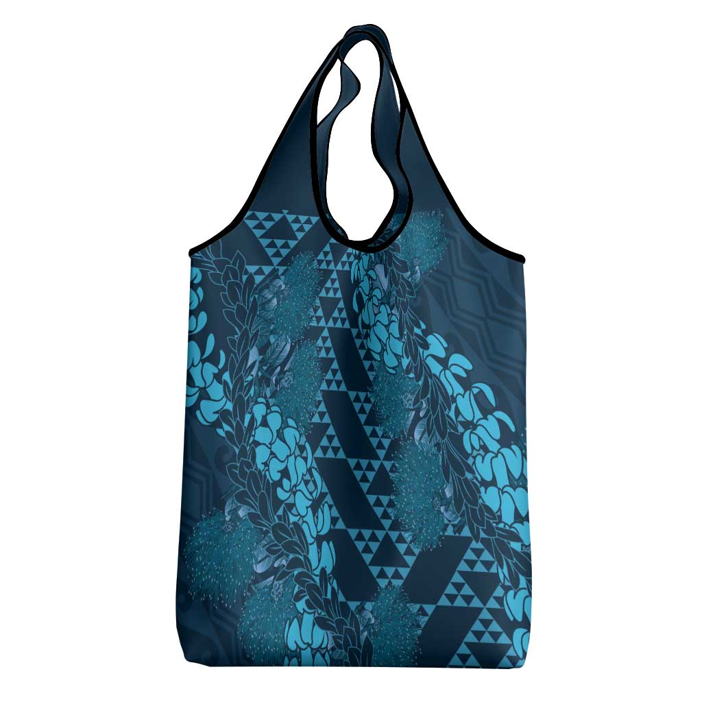 Naval Night Aloha Hawaii Grocery Bag Hawaiian Kakau Ohia Lehua Lei - Polynesian Pride