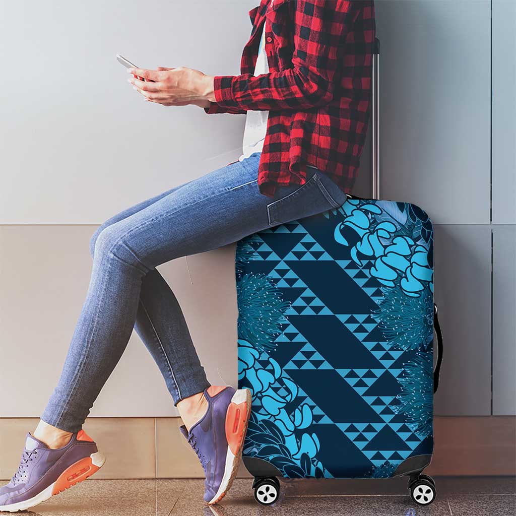 Naval Night Aloha Hawaii Luggage Cover Hawaiian Kakau Ohia Lehua Lei - Polynesian Pride