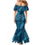 Naval Night Aloha Hawaii Mermaid Dress Hawaiian Kakau Ohia Lehua Lei - Polynesian Pride