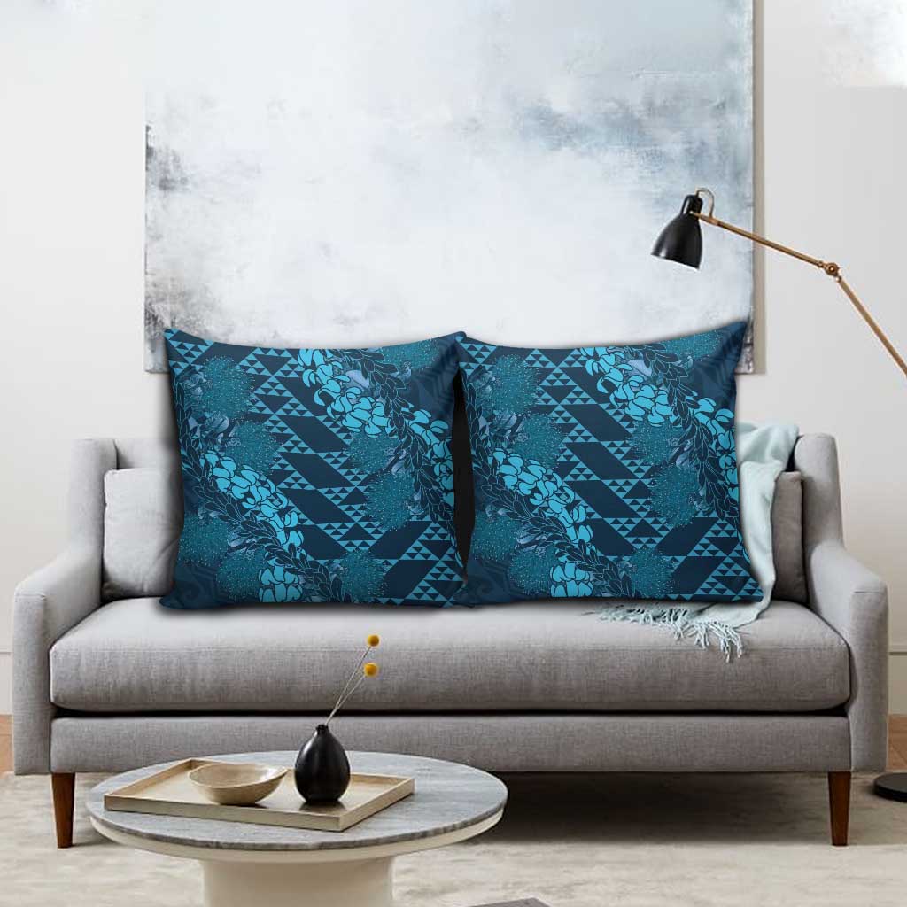 Naval Night Aloha Hawaii Pillow Cover Hawaiian Kakau Ohia Lehua Lei - Polynesian Pride