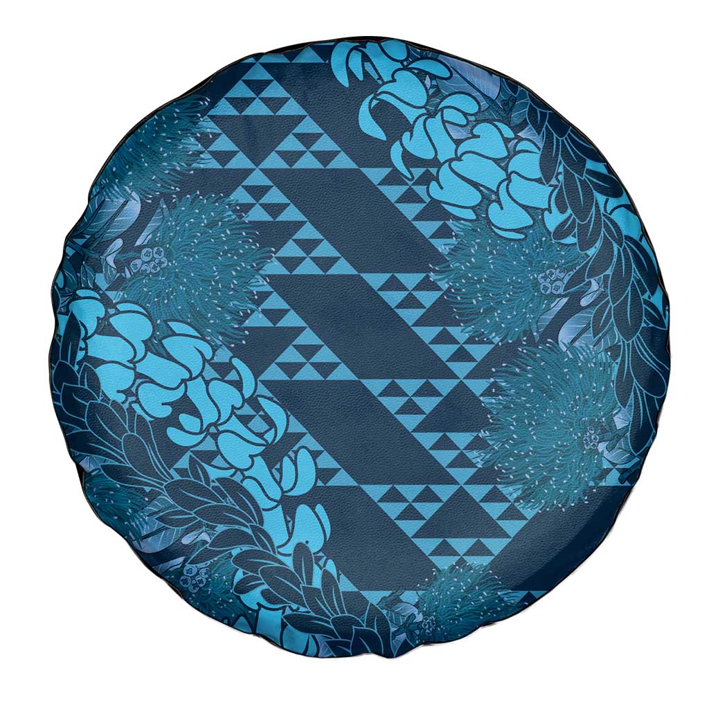 Naval Night Aloha Hawaii Spare Tire Cover Hawaiian Kakau Ohia Lehua Lei - Polynesian Pride