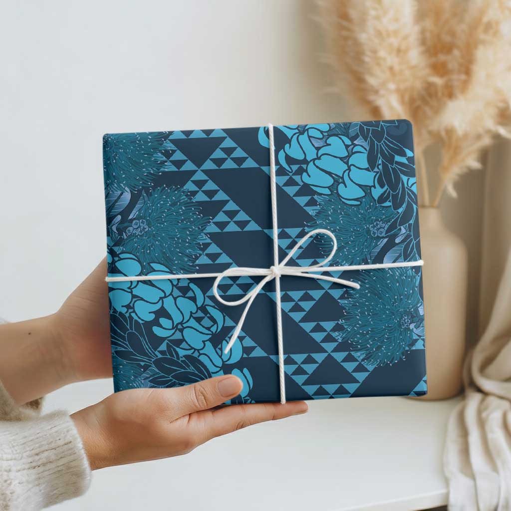 Naval Night Aloha Hawaii Wrapping Paper Hawaiian Kakau Ohia Lehua Lei - Polynesian Pride