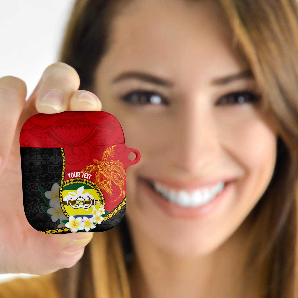 Personalised PNG Morobe Provins AirPods Case Papua New Guinea Plumeria Melanesian Pattern - Polynesian Pride