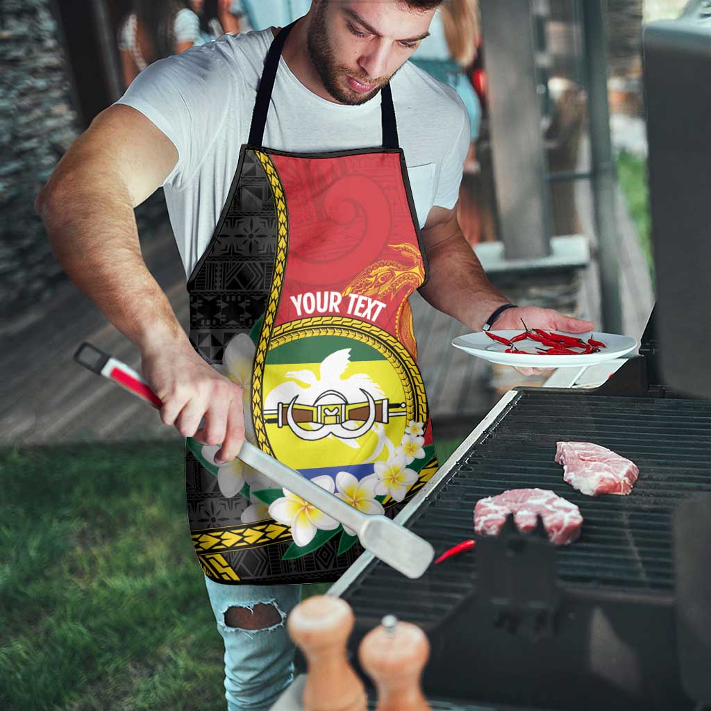 Personalised PNG Morobe Provins Apron Papua New Guinea Plumeria Melanesian Pattern - Polynesian Pride