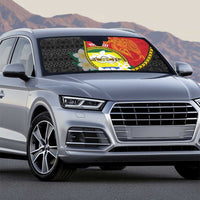 Personalised PNG Morobe Provins Auto Sun Shade Papua New Guinea Plumeria Melanesian Pattern - Polynesian Pride