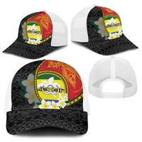 PNG Morobe Provins Baseball Net Cap Papua New Guinea Plumeria Melanesian Pattern - Polynesian Pride