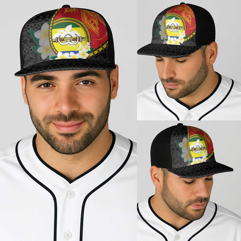 PNG Morobe Provins Baseball Net Cap Papua New Guinea Plumeria Melanesian Pattern - Polynesian Pride
