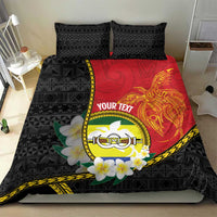 Personalised PNG Morobe Provins Bedding Set Papua New Guinea Plumeria Melanesian Pattern - Polynesian Pride