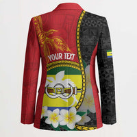 Personalised PNG Morobe Provins Blazer Papua New Guinea Plumeria Melanesian Pattern - Polynesian Pride