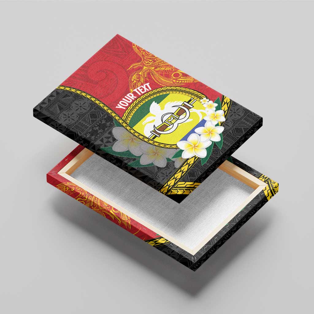 Personalised PNG Morobe Provins Canvas Wall Art Papua New Guinea Plumeria Melanesian Pattern - Polynesian Pride