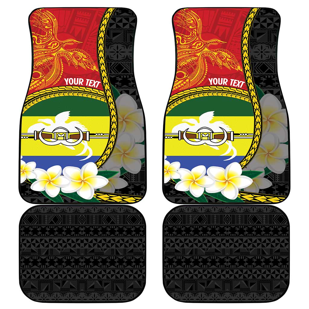 Personalised PNG Morobe Provins Car Mats Papua New Guinea Plumeria Melanesian Pattern - Polynesian Pride