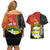 Personalised PNG Morobe Provins Couples Matching Off Shoulder Short Dress and Hawaiian Shirt Papua New Guinea Plumeria Melanesian Pattern - Polynesian Pride