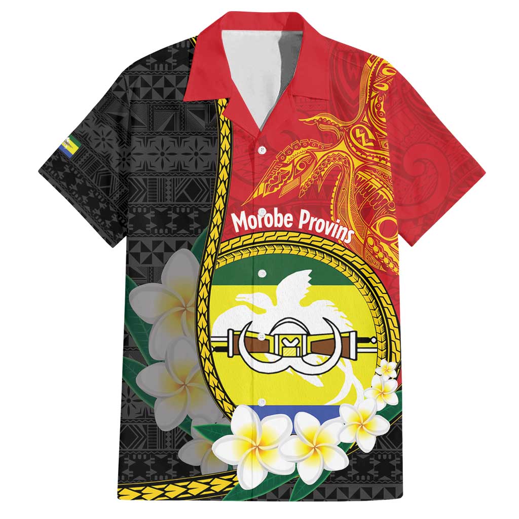 Personalised PNG Morobe Provins Family Matching Off Shoulder Short Dress and Hawaiian Shirt Papua New Guinea Plumeria Melanesian Pattern - Polynesian Pride