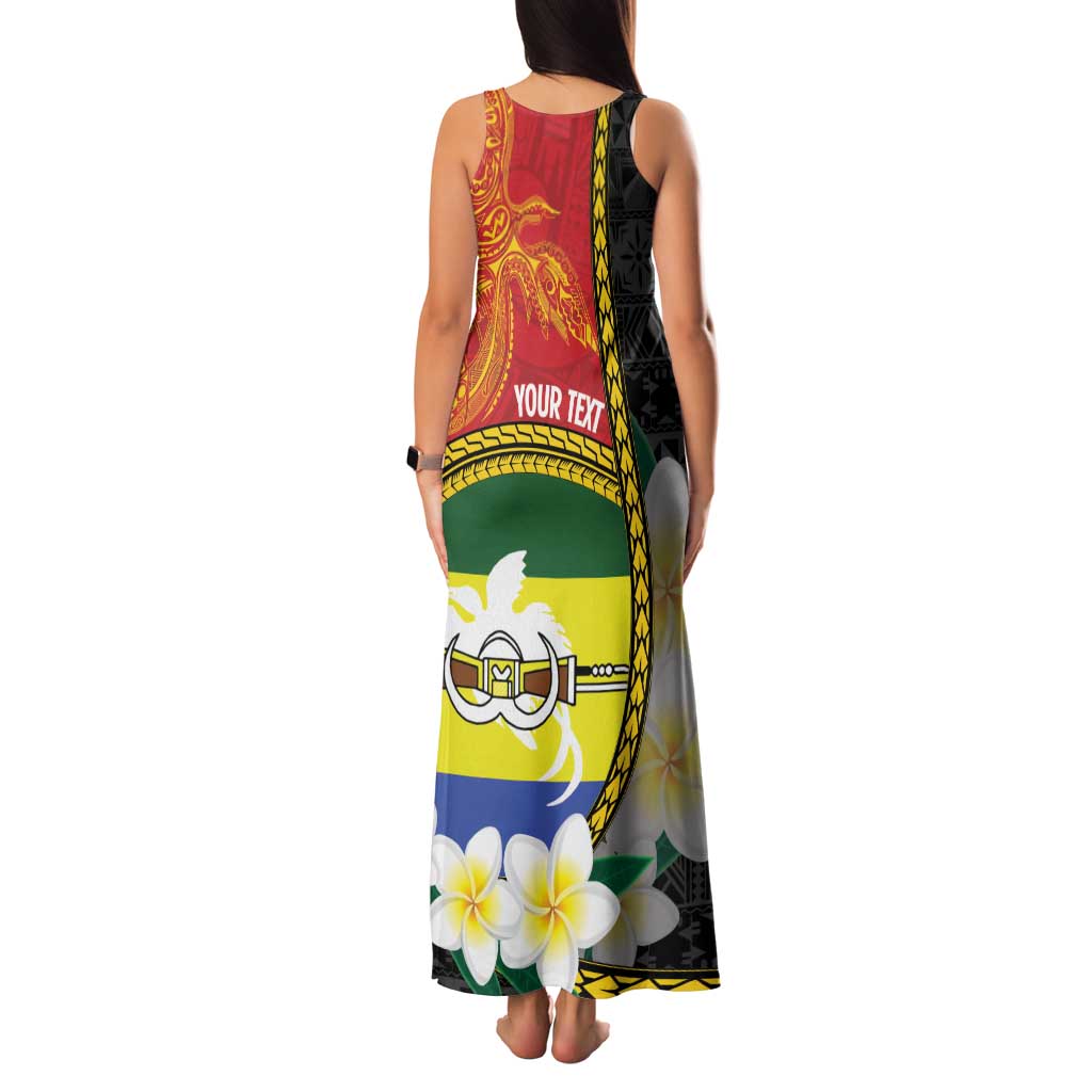 Personalised PNG Morobe Provins Family Matching Tank Maxi Dress and Hawaiian Shirt Papua New Guinea Plumeria Melanesian Pattern - Polynesian Pride