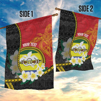 Personalised PNG Morobe Provins Garden Flag Papua New Guinea Plumeria Melanesian Pattern - Polynesian Pride