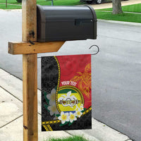 Personalised PNG Morobe Provins Garden Flag Papua New Guinea Plumeria Melanesian Pattern - Polynesian Pride