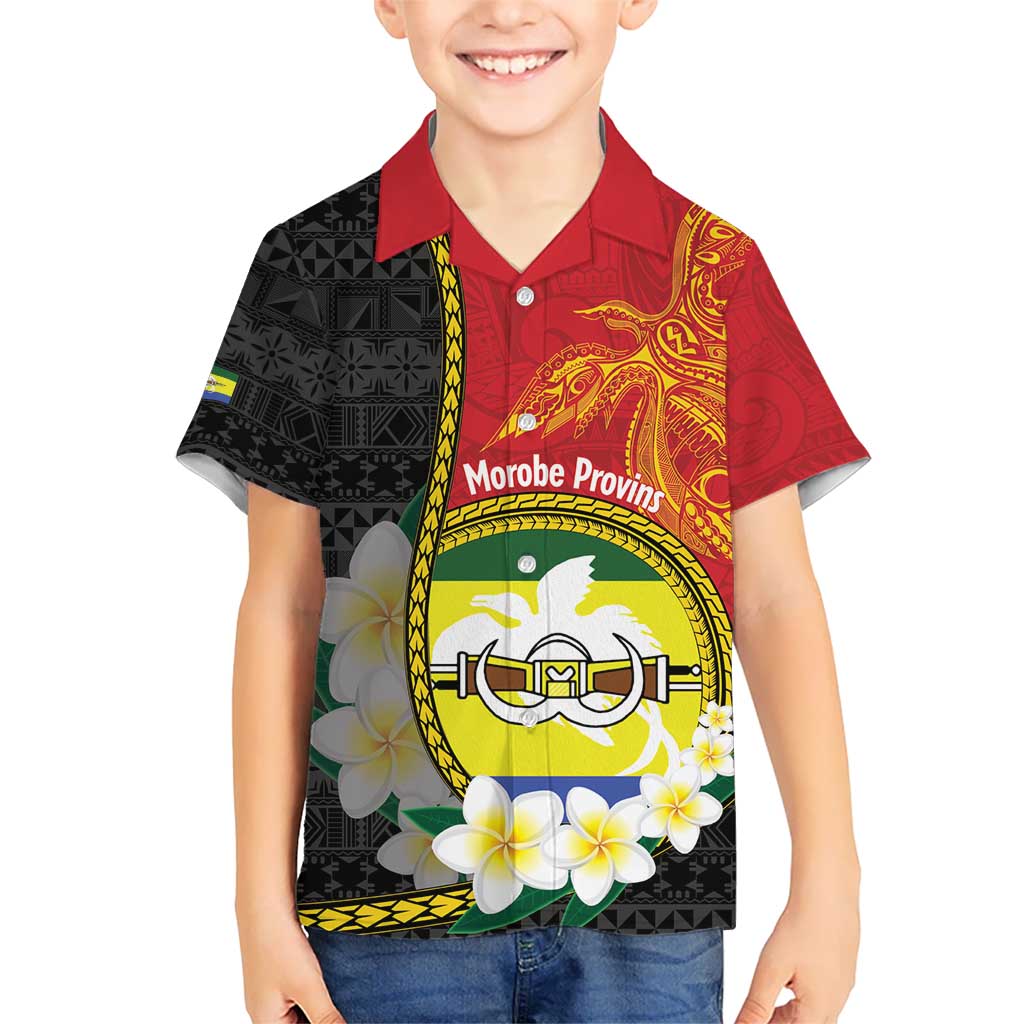 Personalised PNG Morobe Provins Hawaiian Shirt Papua New Guinea Plumeria Melanesian Pattern - Polynesian Pride