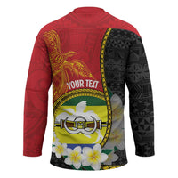 Personalised PNG Morobe Provins Hockey Jersey Papua New Guinea Plumeria Melanesian Pattern - Polynesian Pride
