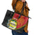 Personalised PNG Morobe Provins Leather Tote Bag Papua New Guinea Plumeria Melanesian Pattern - Polynesian Pride
