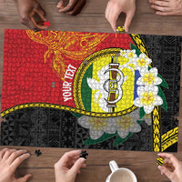 Personalised PNG Morobe Provins Puzzle Papua New Guinea Plumeria Melanesian Pattern - Polynesian Pride