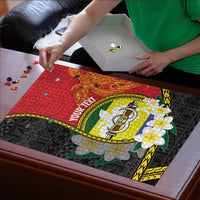 Personalised PNG Morobe Provins Puzzle Papua New Guinea Plumeria Melanesian Pattern - Polynesian Pride