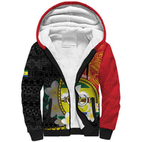 Personalised PNG Morobe Provins Sherpa Hoodie Papua New Guinea Plumeria Melanesian Pattern - Polynesian Pride