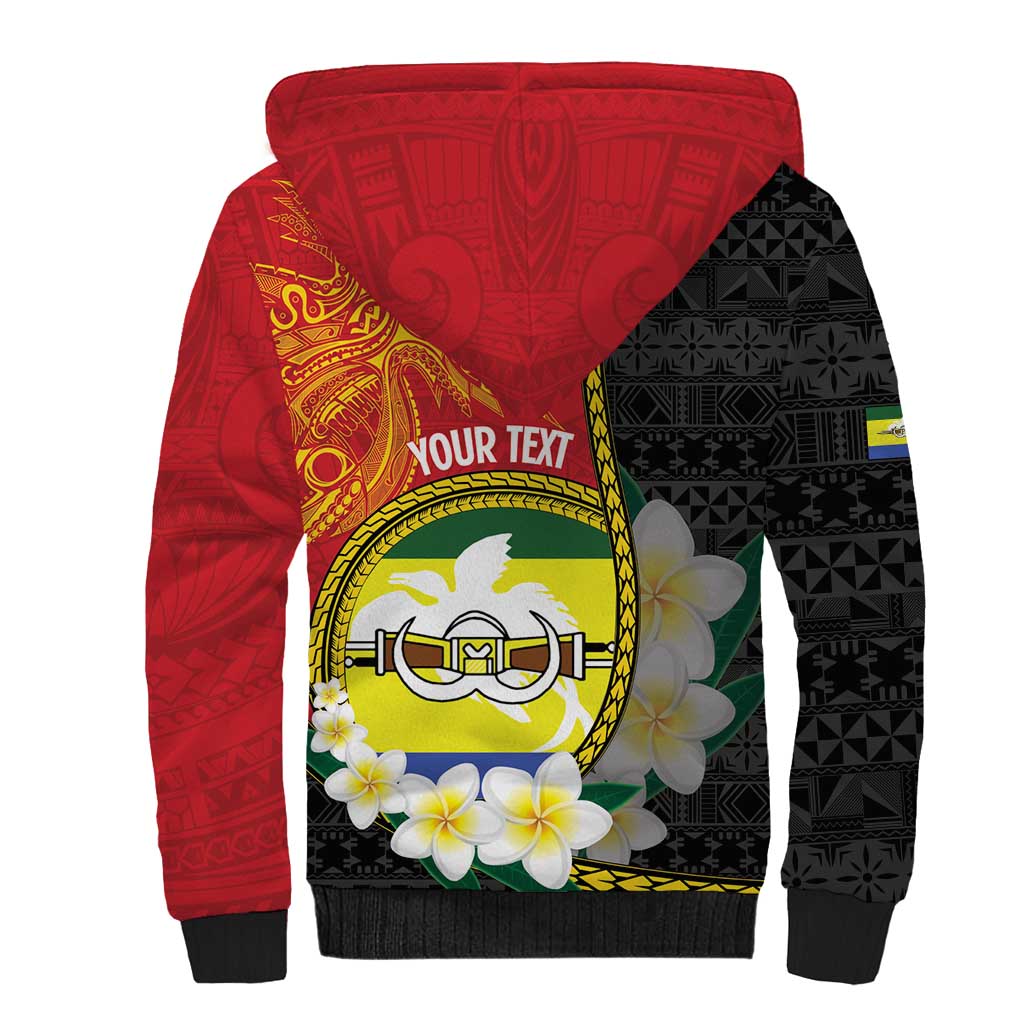 Personalised PNG Morobe Provins Sherpa Hoodie Papua New Guinea Plumeria Melanesian Pattern - Polynesian Pride