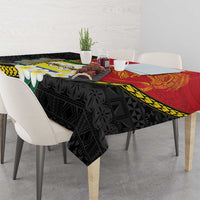 Personalised PNG Morobe Provins Tablecloth Papua New Guinea Plumeria Melanesian Pattern - Polynesian Pride
