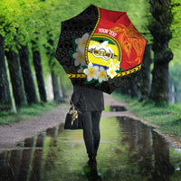 Personalised PNG Morobe Provins Umbrella Papua New Guinea Plumeria Melanesian Pattern - Polynesian Pride