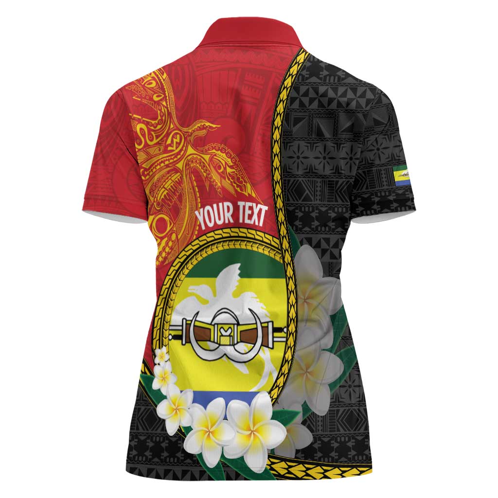 Personalised PNG Morobe Provins Women Polo Shirt Papua New Guinea Plumeria Melanesian Pattern LT14 - Polynesian Pride