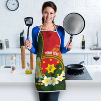 Personalised PNG Isten Hailans Provins Apron Papua New Guinea Plumeria Melanesian Pattern - Polynesian Pride