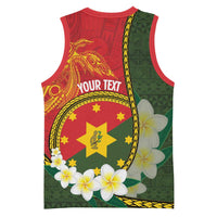 Personalised PNG Isten Hailans Provins Basketball Jersey Papua New Guinea Plumeria Melanesian Pattern - Polynesian Pride