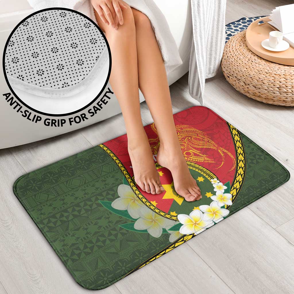 Personalised PNG Isten Hailans Provins Bathroom Set Papua New Guinea Plumeria Melanesian Pattern - Polynesian Pride