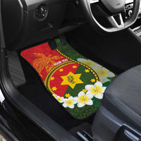 Personalised PNG Isten Hailans Provins Car Mats Papua New Guinea Plumeria Melanesian Pattern - Polynesian Pride