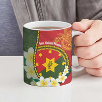 Personalised PNG Isten Hailans Provins Ceramic Mug Papua New Guinea Plumeria Melanesian Pattern - Polynesian Pride
