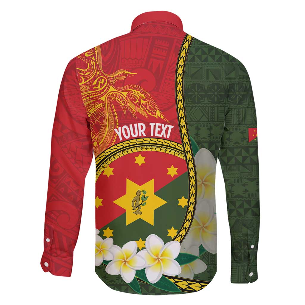 Personalised PNG Isten Hailans Provins Family Matching Short Sleeve Bodycon Dress and Hawaiian Shirt Papua New Guinea Plumeria Melanesian Pattern - Polynesian Pride