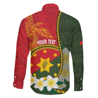 Personalised PNG Isten Hailans Provins Family Matching Summer Maxi Dress and Hawaiian Shirt Papua New Guinea Plumeria Melanesian Pattern - Polynesian Pride