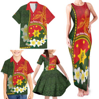 Personalised PNG Isten Hailans Provins Family Matching Tank Maxi Dress and Hawaiian Shirt Papua New Guinea Plumeria Melanesian Pattern - Polynesian Pride