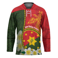Personalised PNG Isten Hailans Provins Hockey Jersey Papua New Guinea Plumeria Melanesian Pattern - Polynesian Pride