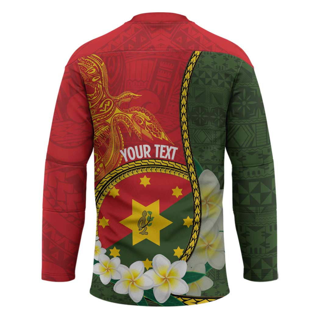 Personalised PNG Isten Hailans Provins Hockey Jersey Papua New Guinea Plumeria Melanesian Pattern - Polynesian Pride