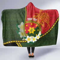 Personalised PNG Isten Hailans Provins Hooded Blanket Papua New Guinea Plumeria Melanesian Pattern - Polynesian Pride