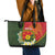 Personalised PNG Isten Hailans Provins Leather Tote Bag Papua New Guinea Plumeria Melanesian Pattern - Polynesian Pride