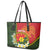 Personalised PNG Isten Hailans Provins Leather Tote Bag Papua New Guinea Plumeria Melanesian Pattern - Polynesian Pride
