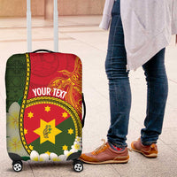 Personalised PNG Isten Hailans Provins Luggage Cover Papua New Guinea Plumeria Melanesian Pattern - Polynesian Pride